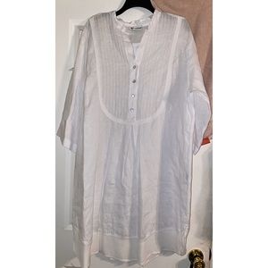 Mena CinquE White Italian Linen Tunic Dress